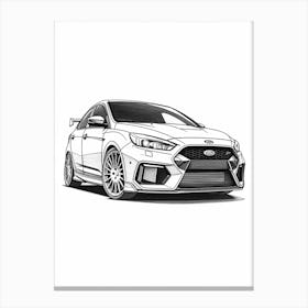 Ford Focus Rs Line Drawing 4 Canvas Print