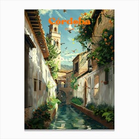 Cordoba Spain Summer Art Illustration Canvas Print