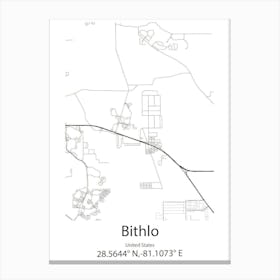 Bithlo,United States Minimalist Map 1 Canvas Print