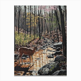 Deer In The Deep Woods 1 Canvas Print