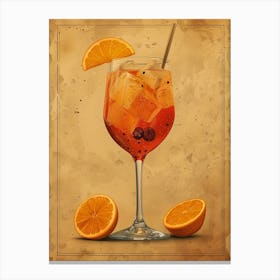 Cocktail With Orange Slices Canvas Print