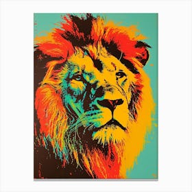 Polaroid Inspired Lion 3 Canvas Print