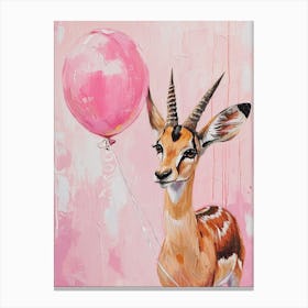 Cute Antelope 2 With Balloon Canvas Print