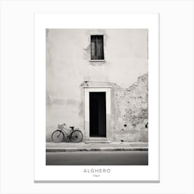 Poster Of Alghero, Italy, Black And White Analogue Photography 2 Canvas Print