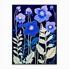 Blue Flower Illustration Canterbury Bells 4 Canvas Print