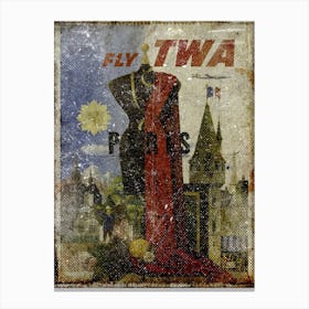 Vintage Travel Poster ― Fly Twa Paris 1 Canvas Print