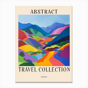 Abstract Travel Collection Poster Andorra 3 Canvas Print