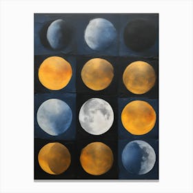 Retro Abstract Moons 2 Canvas Print