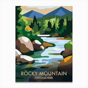 Rocky Mountain National Park Matisse Style Vintage Travel Poster 3 Canvas Print