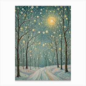 Snowy Forest Lights no2 Canvas Print