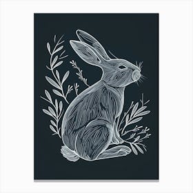Argente Rabbit Minimalist Illustration 4 Canvas Print