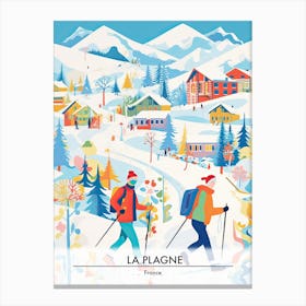 La Plagne   France, Ski Resort Poster Illustration 2 Canvas Print