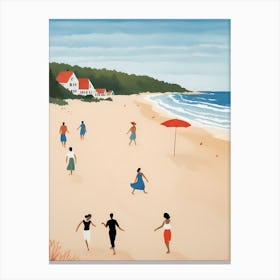 People On The Beach Painting (5) Canvas Print