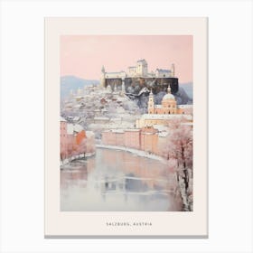 Dreamy Winter Painting Poster Salzburg Austria 3 Canvas Print