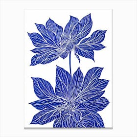 Begonia Stencil Style Plant Canvas Print