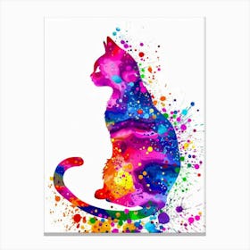 Colorful Cat Painting 1 Canvas Print