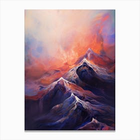 Nebula Abstract Mountain Painting #1 Canvas Print