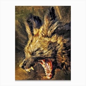 Roaring Hyena Painting Canvas Print