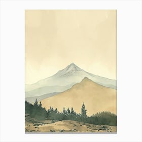 Mount Diablo Usa Color Line Drawing (7) Canvas Print