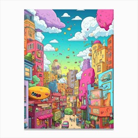 Cartoon City Canvas Print