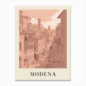 Modena 2 Vintage Pink Italy Poster Canvas Print