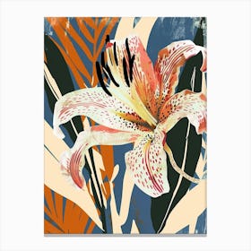 Colourful Flower Illustration Lily 1 Canvas Print