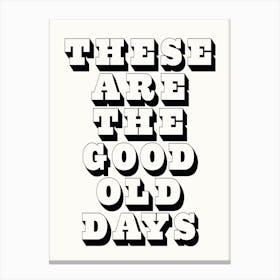 These Are The Good Old Days - Gallery Wall Quote Art Print 1 Canvas Print