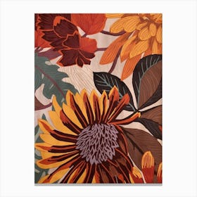 Fall Botanicals Dahlia 3 Canvas Print