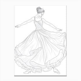 Line Art Inspired By The Dance 2 Canvas Print