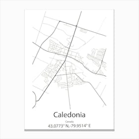 Caledonia,Canada Minimalist Map Canvas Print