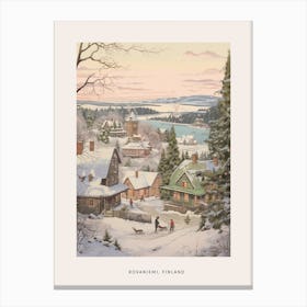 Vintage Winter Poster Rovaniemi Finland 1 Canvas Print