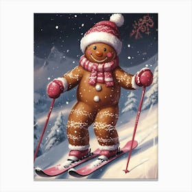 Gingerbread Skier 4 Canvas Print