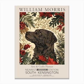 William Morris Prints Dog Pet Portrait Christmas Gift Winter Vintage Canvas Print