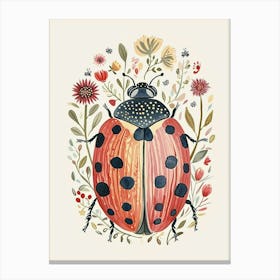 Colourful Insect Illustration Ladybug 23 Canvas Print