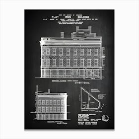 Flat Iron Building,Architect Gift, Auburn New York Building Blueprint,Building Print,Building Wall Art,Building Poster,Building Decor,Ca7021 Canvas Print