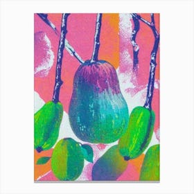 Chayote 2 Risograph Retro Poster vegetable Canvas Print