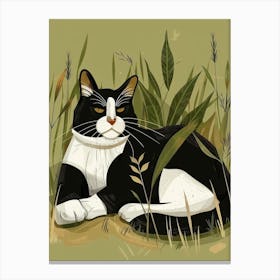 Black And White Cat 25 Canvas Print