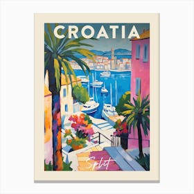 Split Croatia 1 Fauvist Painting Travel Poster Canvas Print