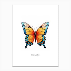 Butterfly Kids Animal Poster Canvas Print