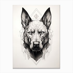 Black Dog, Line Drawing 4 Canvas Print