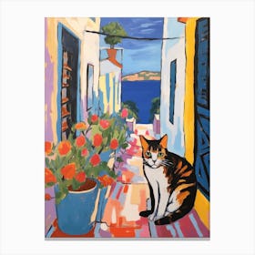 Painting Of A Cat In Hammamet Tunisia 2 Canvas Print