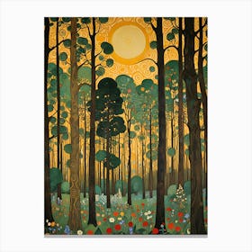 Forest Inspired by Gustav Klimt Canvas Print