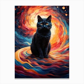 Galaxy Cat Print Canvas Print
