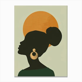 Silhouette Of African Woman 36 Canvas Print