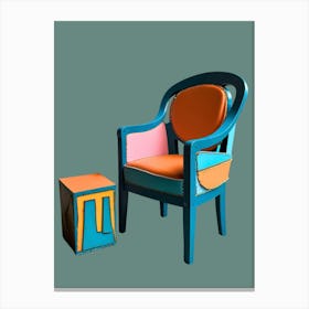 Chair And Ottoman Canvas Print