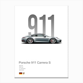 911 Carrera S Porsche Canvas Print