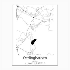 Oerlinghausen,Germany Minimalist Map Canvas Print