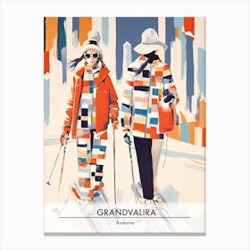 Grandvalira   Andorra, Ski Resort Poster Illustration 2 Canvas Print