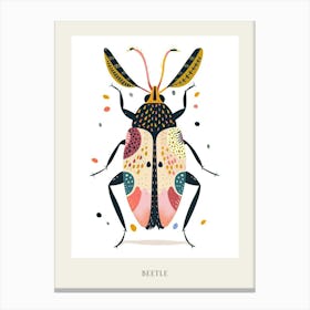 Colourful Insect Illustration Beetle 9 Poster Canvas Print