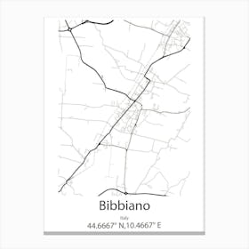 Bibbiano,Italy Minimalist Map Canvas Print